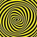 Vector illustration optical illusion black and yellow pattern Royalty Free Stock Photo