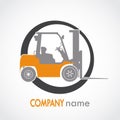 Forklift in circle color logistic logo