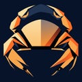 Vector illustration of an orange crab on a dark background. Vector illustration. AI Generated