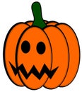 Vector illustration of orange grinning pumpkin for Halloween