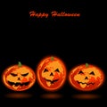 Vector illustration of orange planet earth design concept as pumpkin for Halloween background Royalty Free Stock Photo