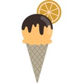 Orange Sherbet Ice Cream Vector Illustration