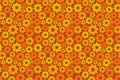 orange wheel cog industry system repeat seamless pattern doodle cartoon style wallpaper Royalty Free Stock Photo