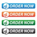 Order now button icons - different colors Royalty Free Stock Photo