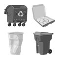 Vector illustration of order and recycling icon. Collection of order and sort vector icon for stock. Royalty Free Stock Photo