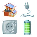 Vector design of and organic icon. Set of and Solar vector icon for stock. Royalty Free Stock Photo