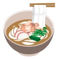 Illustration of Udon noodle