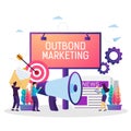 Vector illustration of Outbound marketing,Billboard advetising