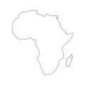 Vector illustration of outline Africa map. Vector map