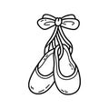 Outline doodle baby ballet shoes Royalty Free Stock Photo