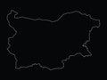 Outline Map of Bulgaria on black background