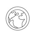 Vector illustration of the outline of the planet earth on a white isolated background. Icon for news and social networks