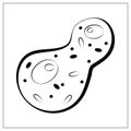 Vector illustration with outlines of bacteria, virus, cells, germs or epidemic bacillus. For web, logo, app, UI. Isolat Royalty Free Stock Photo