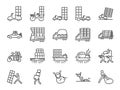 Overweight transport line icon set. Included icons as shipping, delivery, heavy, truck, trailer and more. Royalty Free Stock Photo