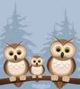 Vector illustration. Owls. Royalty Free Stock Photo