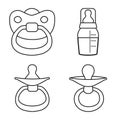 Vector illustration of pacifier and care logo. Set of pacifier and soother stock vector illustration. Royalty Free Stock Photo