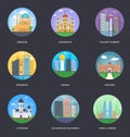 Vector Illustration Pack Of World Cities