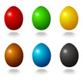 Vector illustration of painted Easter eggs.