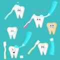 Vector illustration of cartoon teeth.