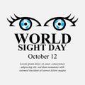 Vector illustration of a pair of eyes with a globe. suitable for world vision day theme poster and banner, simple design