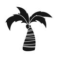 Vector illustration of palm and trunk sign. Collection of palm and scenics vector icon for stock.