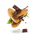 Vector illustration of pancakes with chocolate