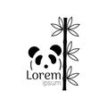 Vector illustration panda bear silhouette. Panda animal Logotype concept icon Royalty Free Stock Photo