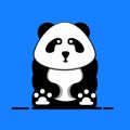 Vector illustration of a panda with a blue background. Great for logos Royalty Free Stock Photo