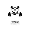 panda rooting iron logo icon