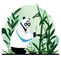 Vector illustration of a panda scientist at work in a laboratory. Generative AI