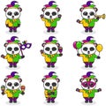 Vector illustration Panda wearing mardi gras clothes. Royalty Free Stock Photo