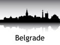 Panoramic Silhouette Skyline of Belgrade Serbia