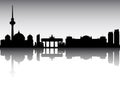 Panoramic Silhouette Skyline of Berlin Germany Royalty Free Stock Photo