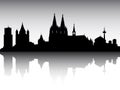 Panoramic Silhouette Skyline of Cologne Germany Royalty Free Stock Photo
