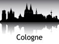 Panoramic Silhouette Skyline of Cologne Germany Royalty Free Stock Photo