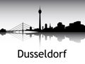 Panoramic Silhouette Skyline of Dusseldorf Germany Royalty Free Stock Photo