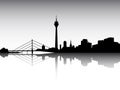 Panoramic Silhouette Skyline of Dusseldorf Germany Royalty Free Stock Photo