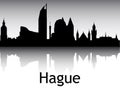 Panoramic Silhouette Skyline of Hague Netherlands Royalty Free Stock Photo