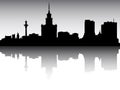 Panoramic Silhouette Skyline of Warsaw Poland Royalty Free Stock Photo