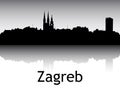 Panoramic Silhouette Skyline of Zagreb Croatia