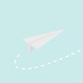 Vector illustration for paper airplane with blue background Royalty Free Stock Photo