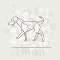 Vector illustration paper origami of labrador.