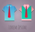 Vector illustration of paper origami office shirt.