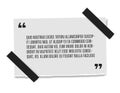 Vector illustration of paper sheet with profound gray paper quote attached to white wall. Space for text realistick banner Royalty Free Stock Photo