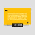 Vector illustration of paper sheet with profound yellow paper quote attached to white wall