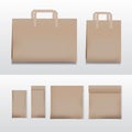 Vector Illustration Paper Shopping Bag Brown Various Sizes Royalty Free Stock Photo