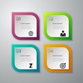 Vector illustration of paper squares infographics Royalty Free Stock Photo