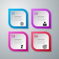 Vector illustration of paper squares infographics Royalty Free Stock Photo