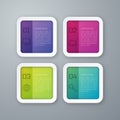 Vector illustration of paper squares infographics Royalty Free Stock Photo