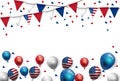 Vector illustration party American flag and balloons design Royalty Free Stock Photo